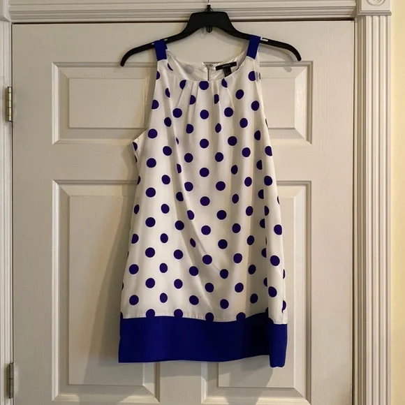 Forever 21 Dresses Forever 2 Bluewhite Dress With Polka Dots Poshmark